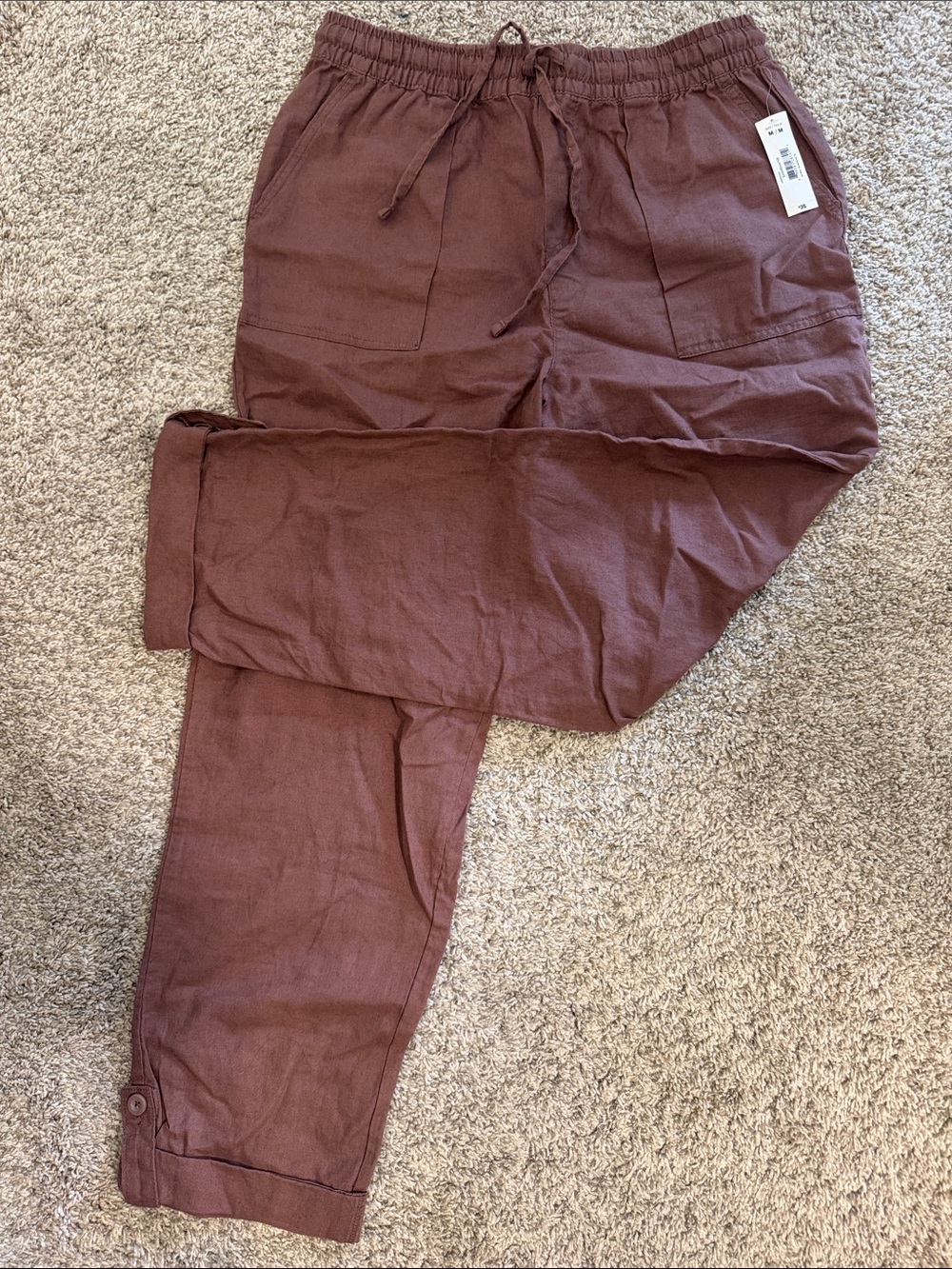 Joe Fresh Women's Drawstring Trousers in Rust